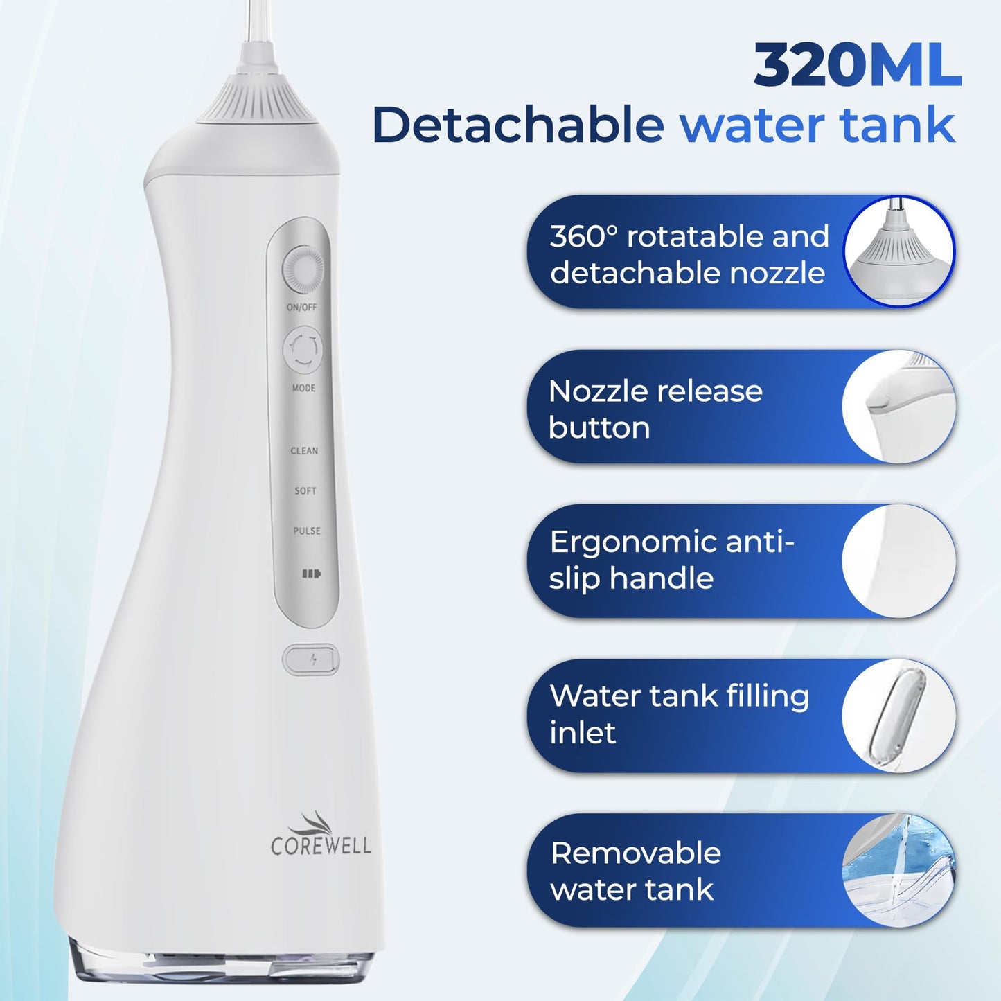 COREWELL Smart Cordless Water Flosser