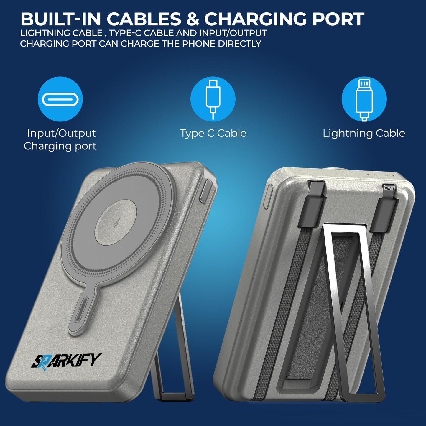 SPARKIFY 10,000mAh Magnetic Wireless Power Bank