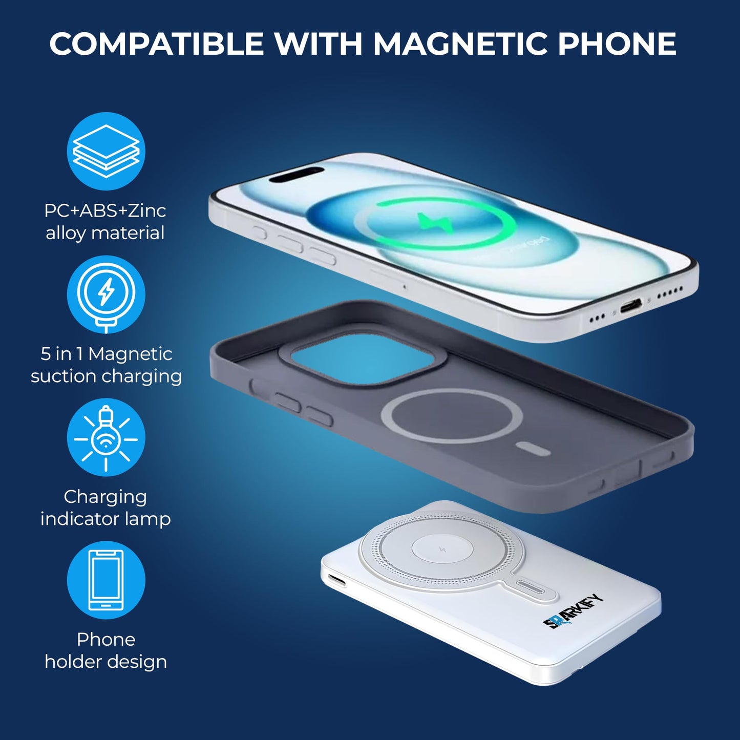 SPARKIFY 10,000mAh Magnetic Wireless Power Bank