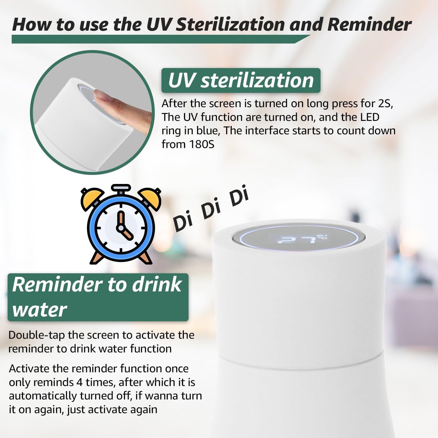 Aventra Smart UV Self-Cleaning Water Bottle