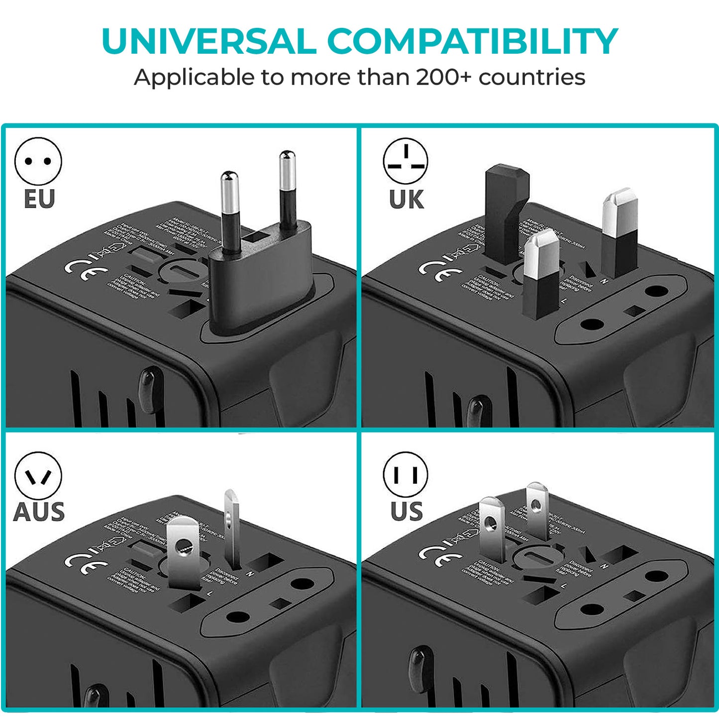 SPARKIFY Universal Travel Adapter with USB & USB-C | 200+ Countries