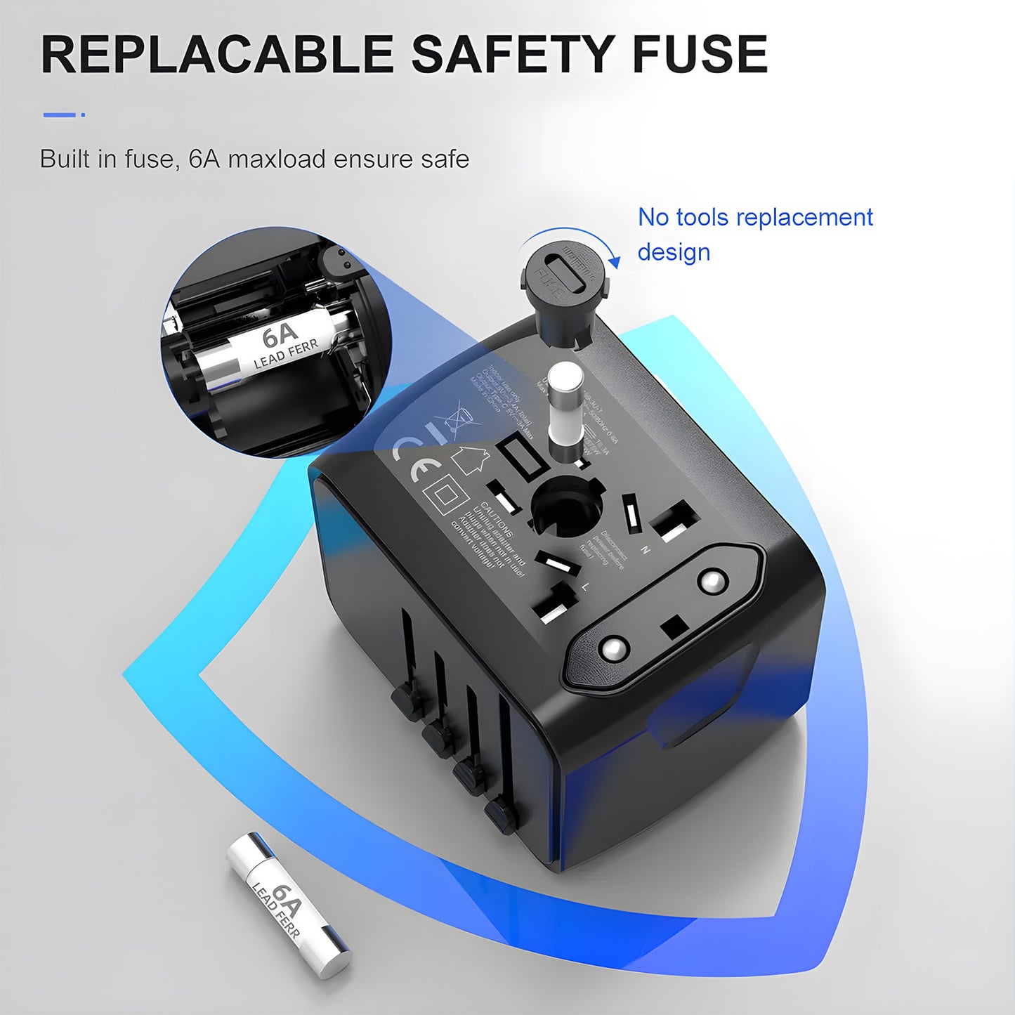 SPARKIFY Universal Travel Adapter with USB & USB-C | 200+ Countries