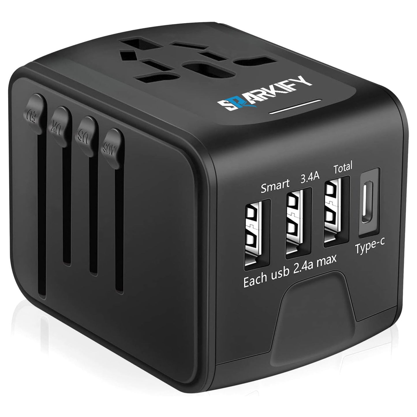 SPARKIFY Universal Travel Adapter with USB & USB-C | 200+ Countries