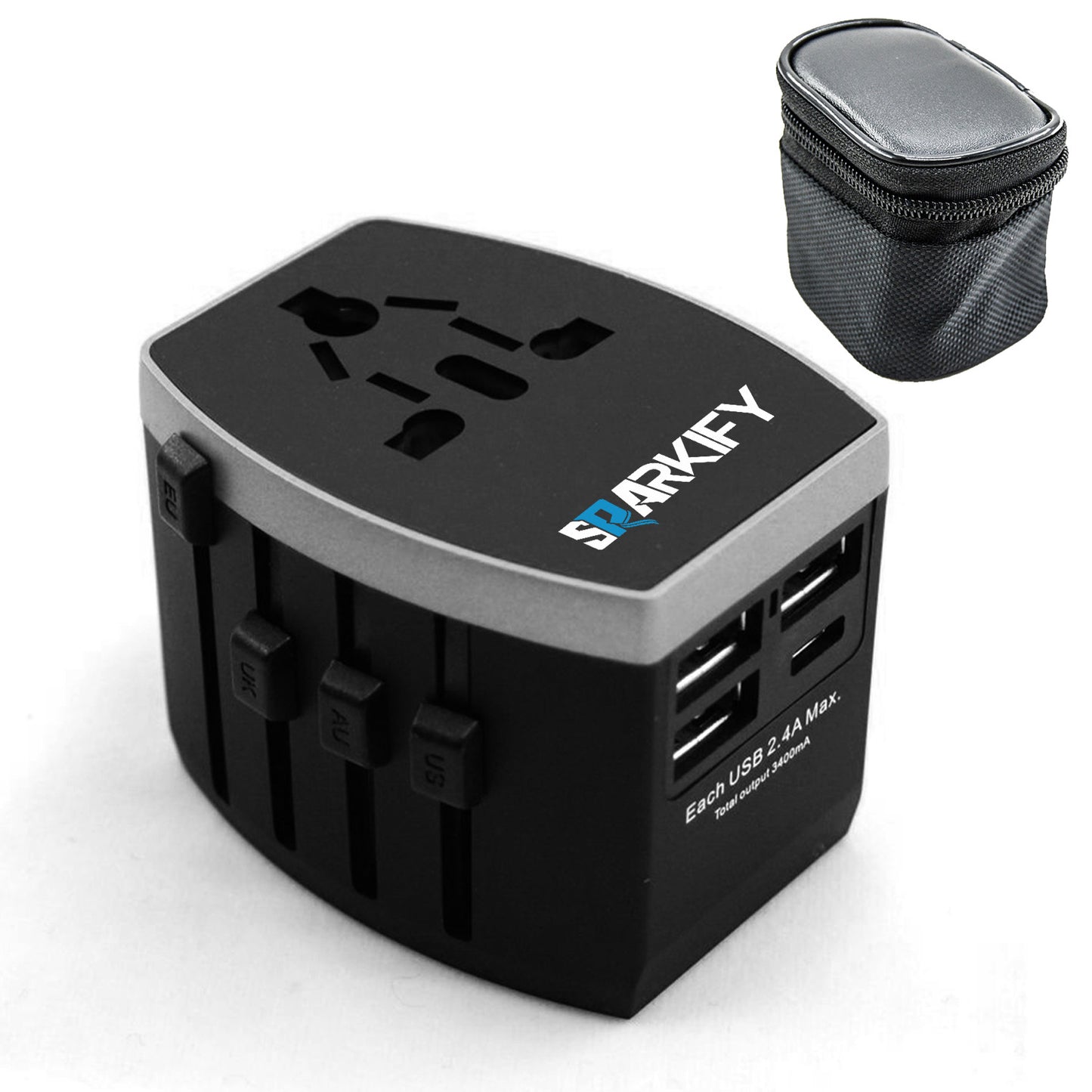 SPARKIFY Universal Travel Adapter with 3 USB & USB-C Ports
