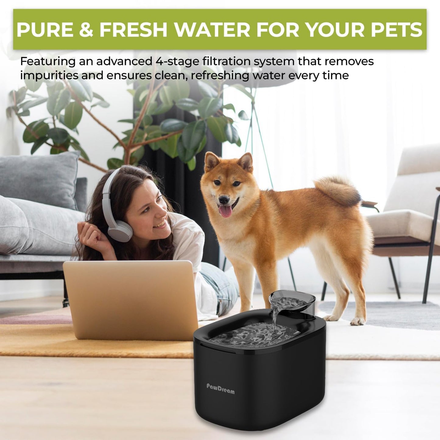 PawDream 4L Smart Pet Water Fountain