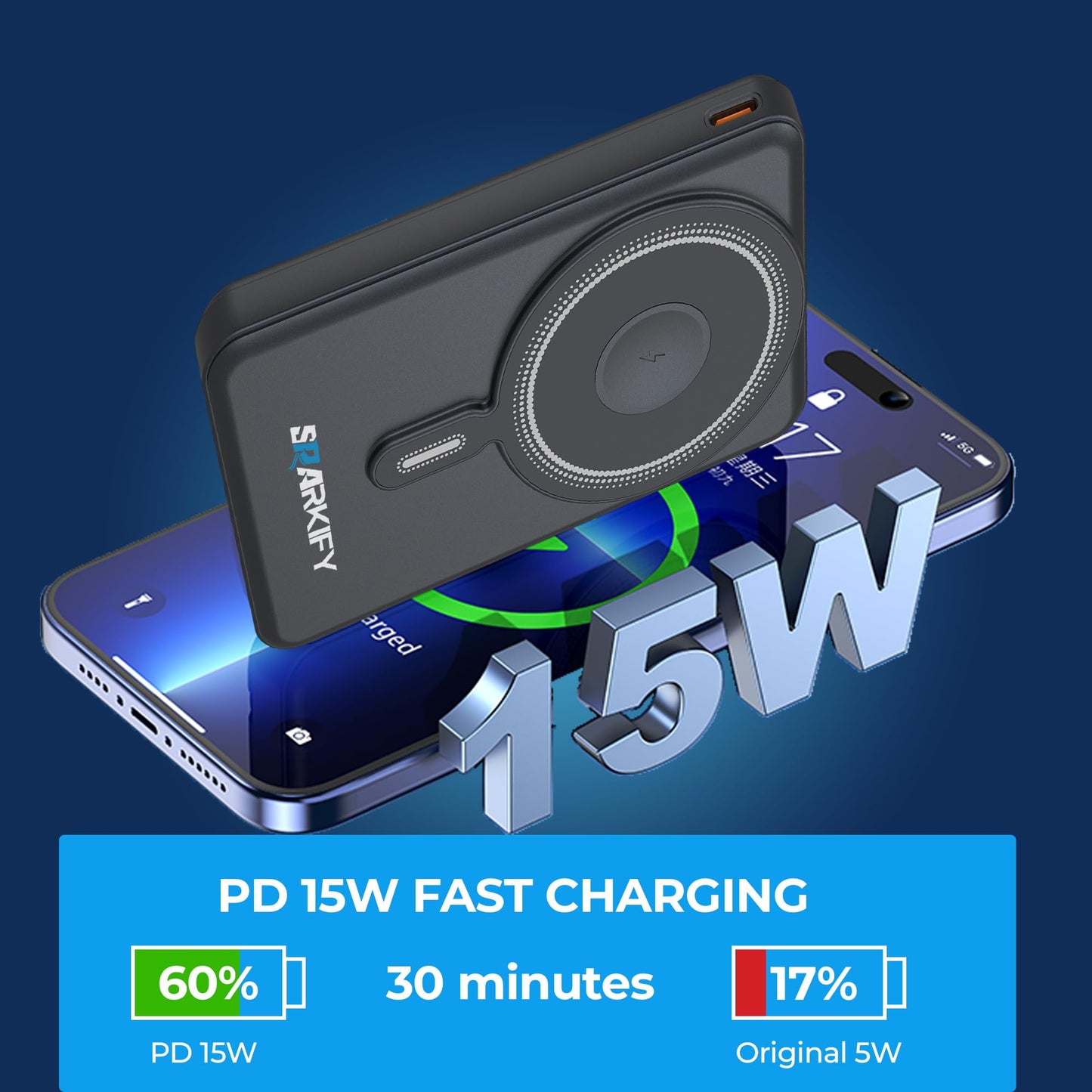 SPARKIFY 10,000mAh Magnetic Wireless Power Bank