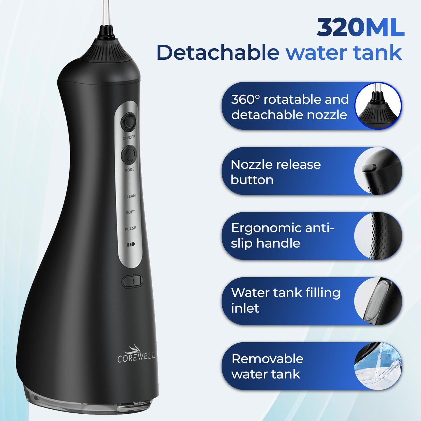 COREWELL Smart Cordless Water Flosser